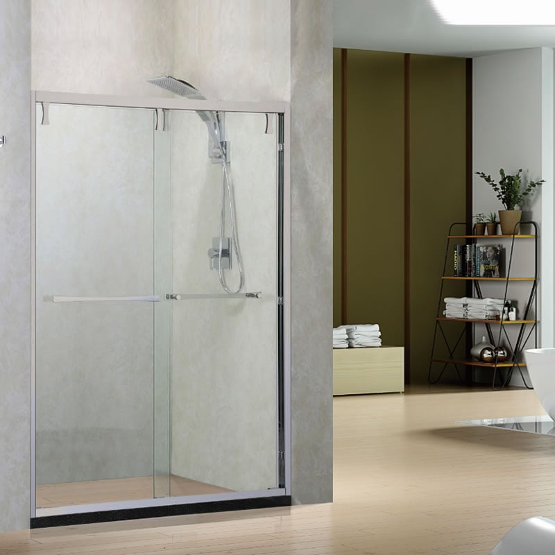 Full-Framed Double Sliding Soft-Close Shower Door, Adjustable Width:55"–60", Height: 75"._voghion.com